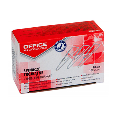 Скріпка 28мм 100шт. трикутна 18082825-19 (10) (OFFICE PRODUCTS)